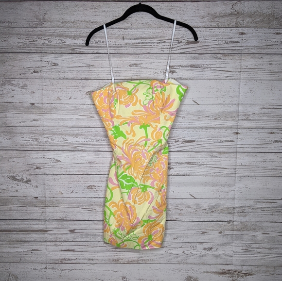 lilly pulitzer • la te dah dahlia floral dress - Picture 1 of 7